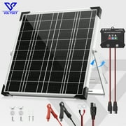 Voltset Solar Panel Kit 20W 12V, Solar Battery Trickle Charger Maintainer, Waterproof Solar Panel + Upgrade Charge Controller + Adjustable Mount Bracket for Boat RV Motorcycle Marine